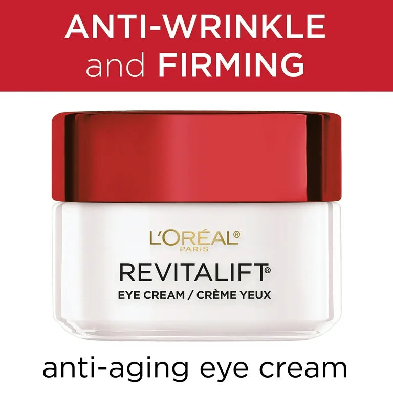 L'Oreal Paris Revitalift Anti-Wrinkle, Firming Eye Cream, Fragrance Free, 0.5 oz