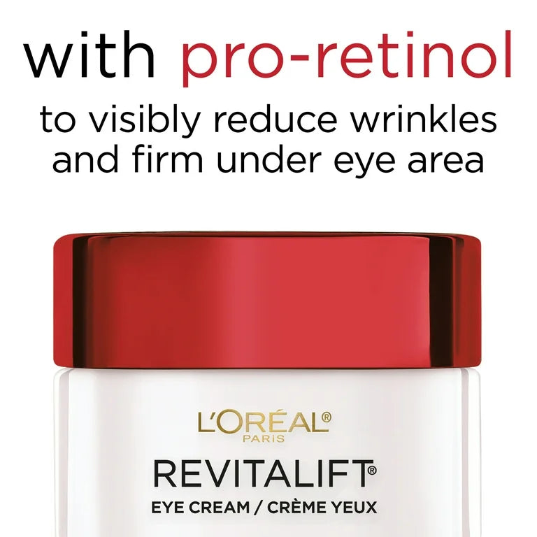 L'Oreal Paris Revitalift Anti-Wrinkle, Firming Eye Cream, Fragrance Free, 0.5 oz