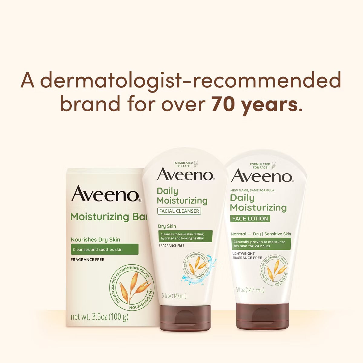 Aveeno Daily Moisturizing Prebiotic Oat Face Cream for Dry Skin - Fragrance Free - 5 oz
