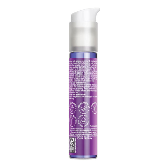 John Frieda Frizz Ease Extra Strength Hair Serum, Nourishing Treatment Argan, Coconut, and Moringa Oil - 1.69 fl oz