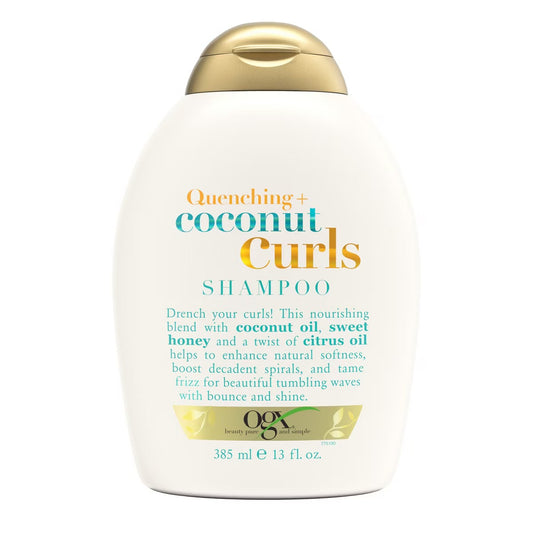OGX Quenching+ Coconut Curls Shampoo Curly Hair Shampoo with Coconut Oil, Citrus Oil & Honey - 13 fl oz