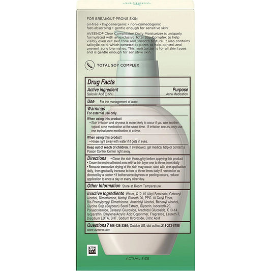Aveeno Clear Complexion Acne-Fighting Moisturizer with Soy, 4 OZ